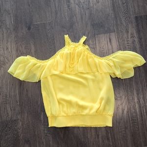 Bebe yellow off shoulder top.  Size M